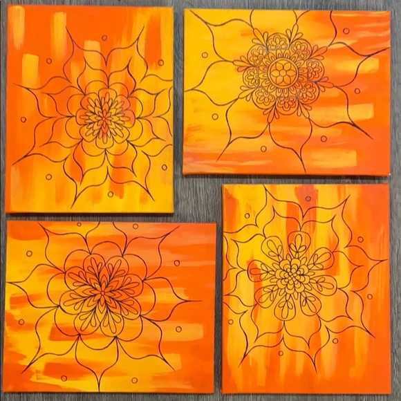 Kristens art Other - SMALL sunrise mandala orange yellow